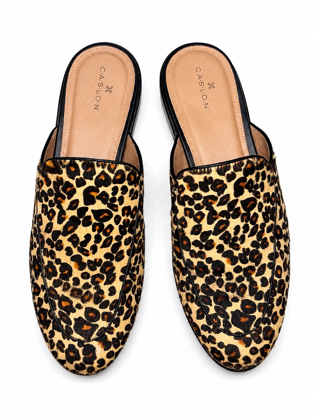Caslon Leopard Print Slip-On Mules in Tan and Black